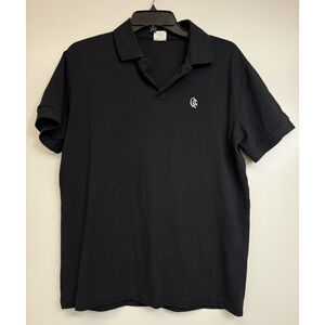 Quiet Golf Polo Men's M Medium Black Pique Short Sleeve Golf Shirt Casual Logo